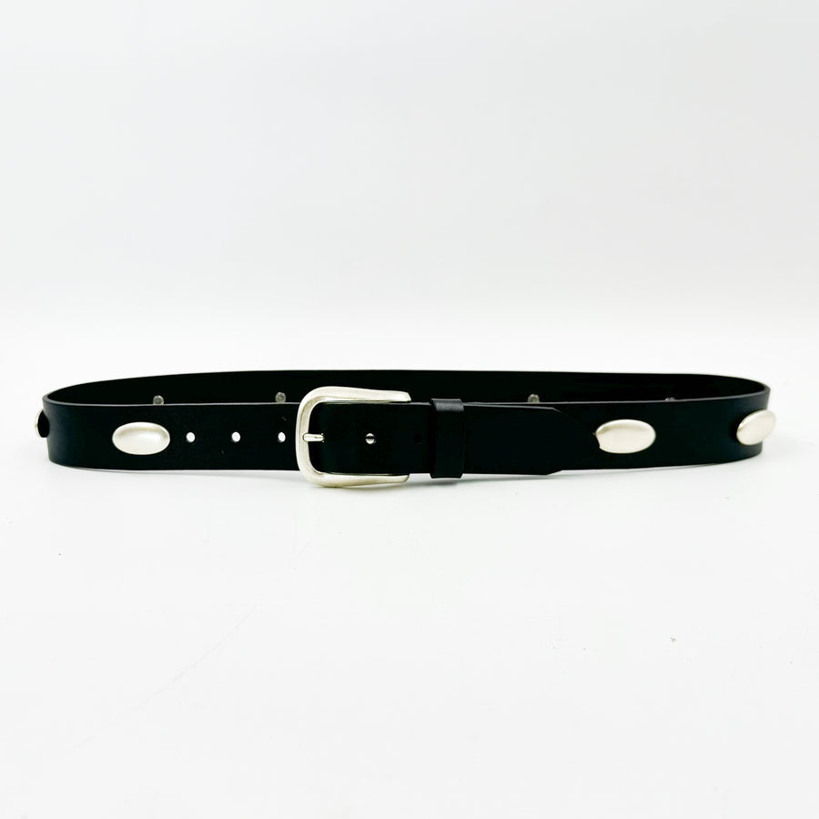 Shiloh Belt - Edgy Black Italian Leather Unisex Belt - Streets Ahead