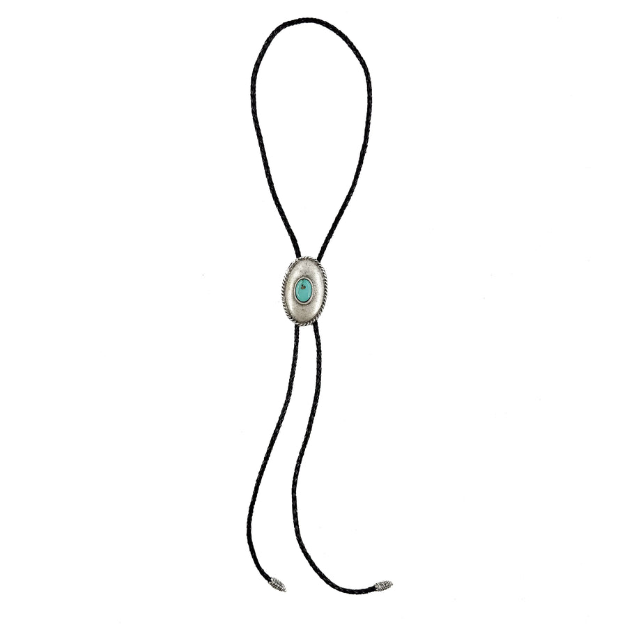 Iris - Silver and Turquoise Bolo Tie Necklace - Streets Ahead