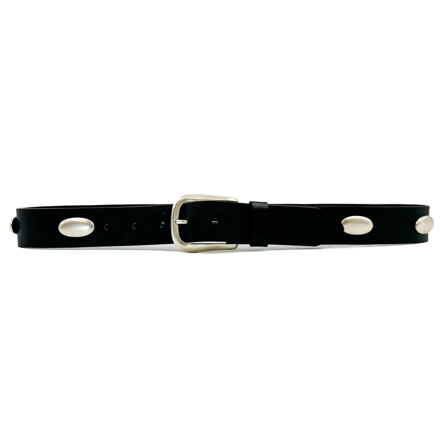 Shiloh Belt - Edgy Black Italian Leather Unisex Belt - Streets Ahead