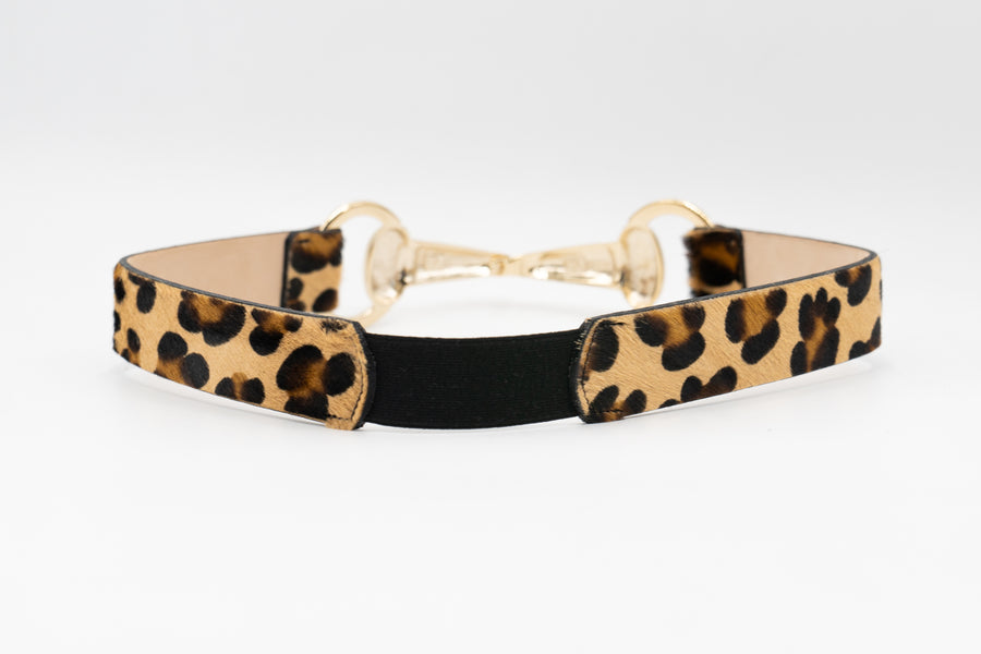 Lila Leopard Belt - Statement Leopard Print Gold Equestrian Hardware Belt - Streets Ahead