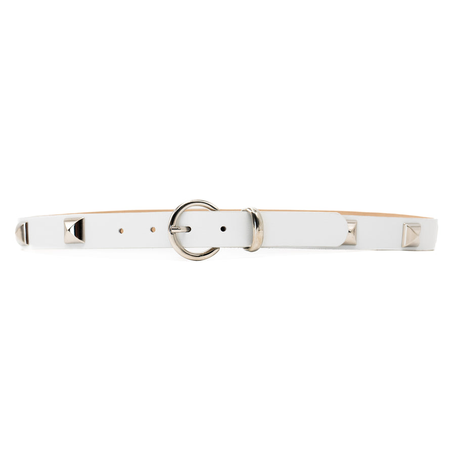 Kya Belt - Chic Pyramid Hardware Belt On Smooth Italian Leather - Streets Ahead