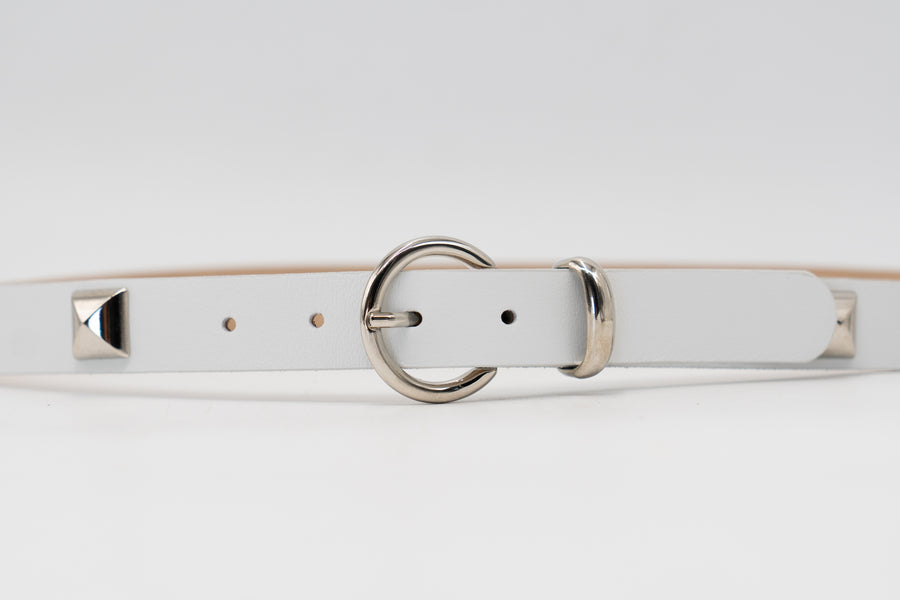 Kya Belt - Chic Pyramid Hardware Belt On Smooth Italian Leather - Streets Ahead