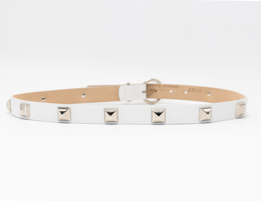 Kya Belt - Chic Pyramid Hardware Belt On Smooth Italian Leather - Streets Ahead