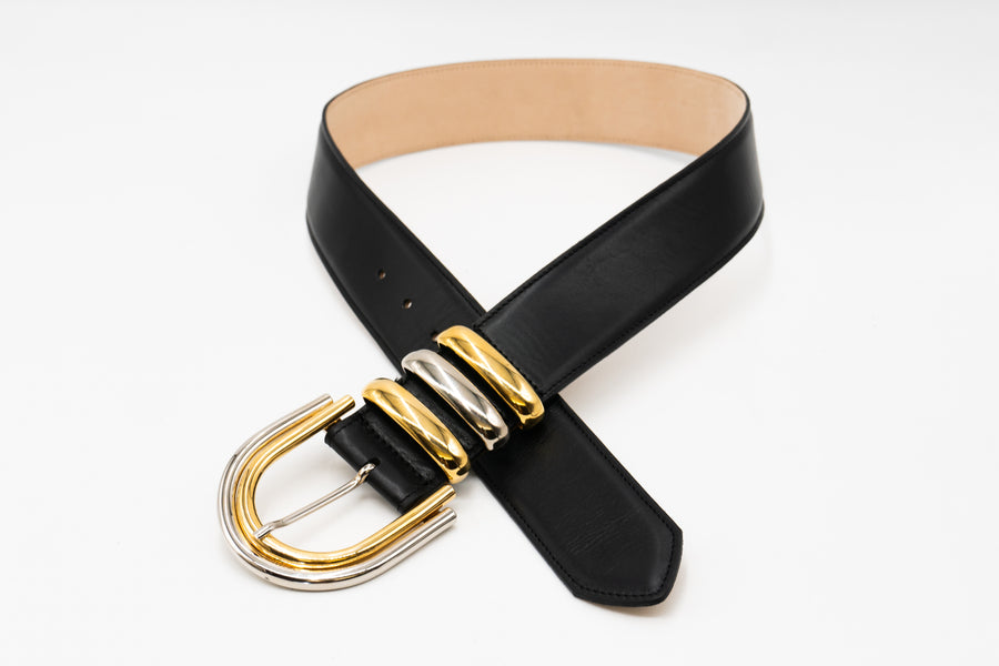 Terra Waist Belt - Striking Two-Tone Buckle In Gold And Silver Intricate Multi-Loop Detail - Streets Ahead