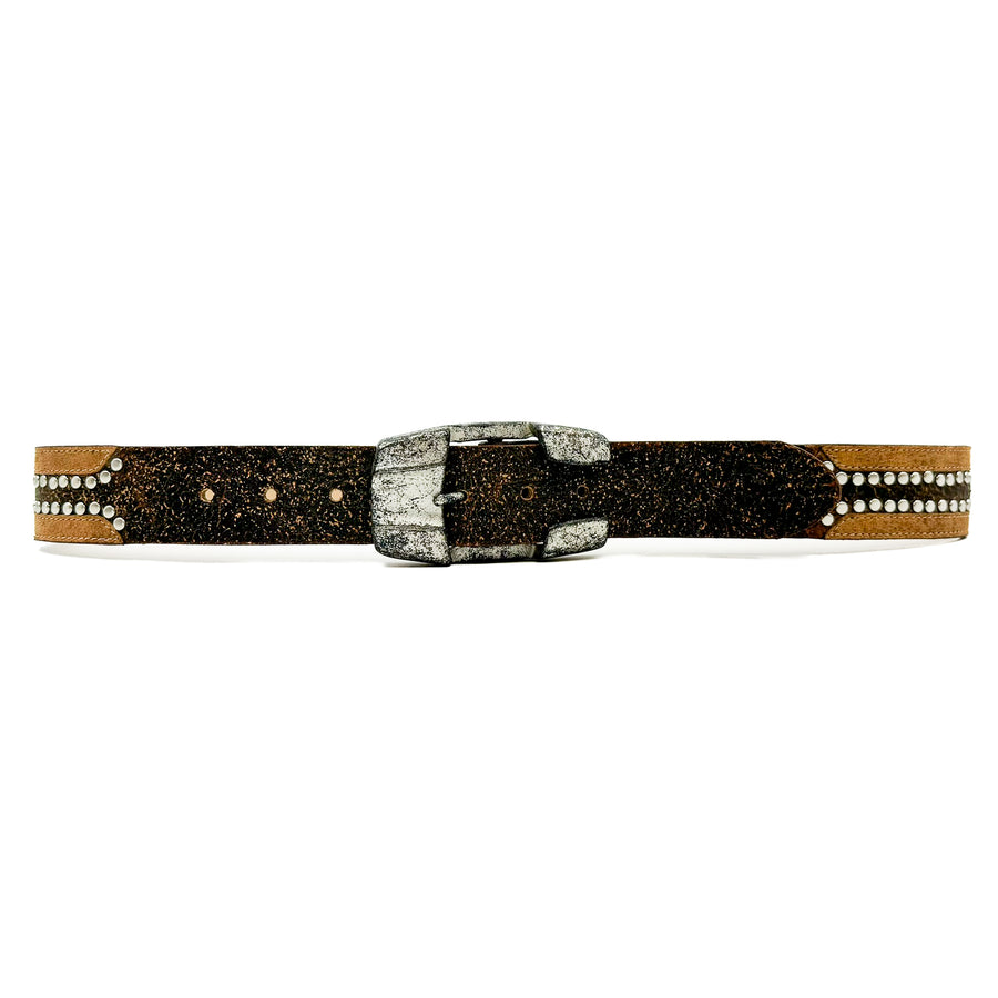 Drew Belt - Distressed Italian Studded Leather Belt - Streets Ahead