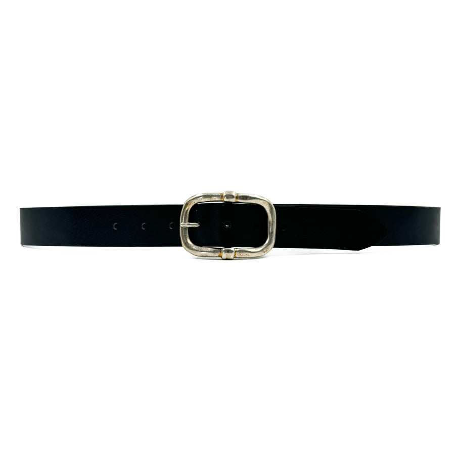 Emerson Belt - Black Classic Italian Leather Unisex Belt - Streets Ahead