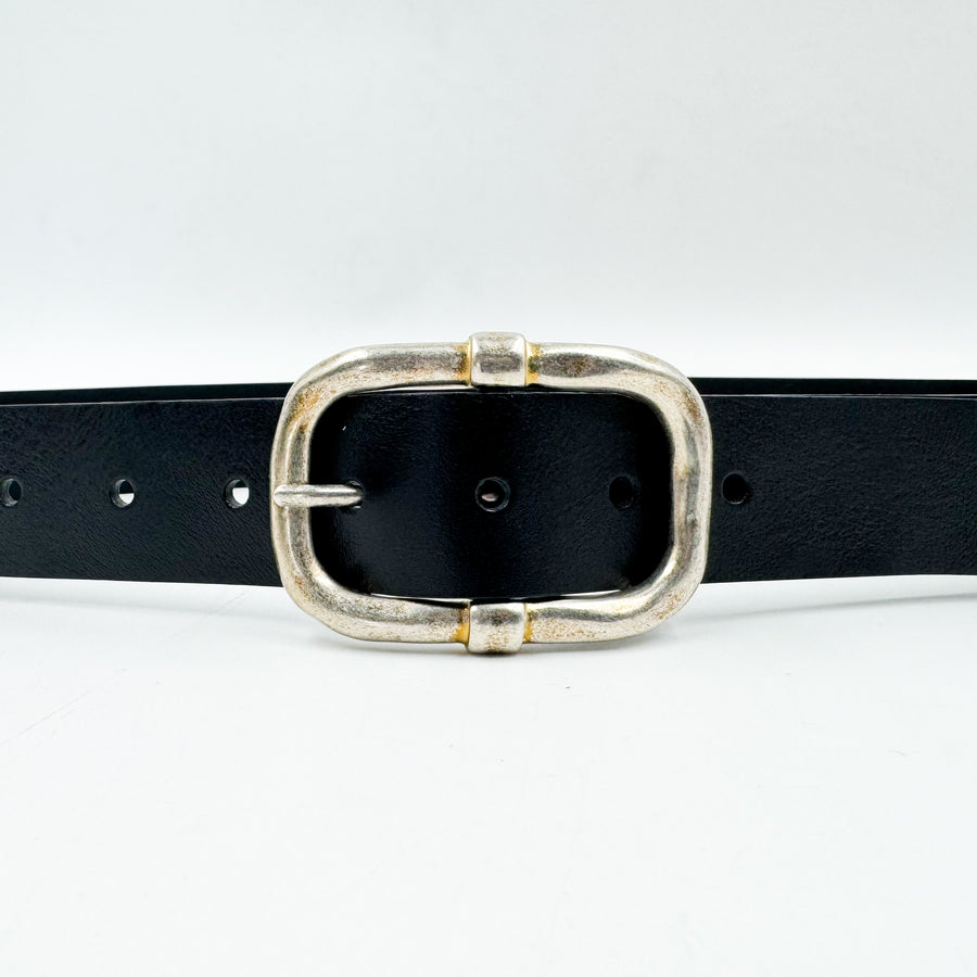 Emerson Belt - Black Classic Italian Leather Unisex Belt - Streets Ahead