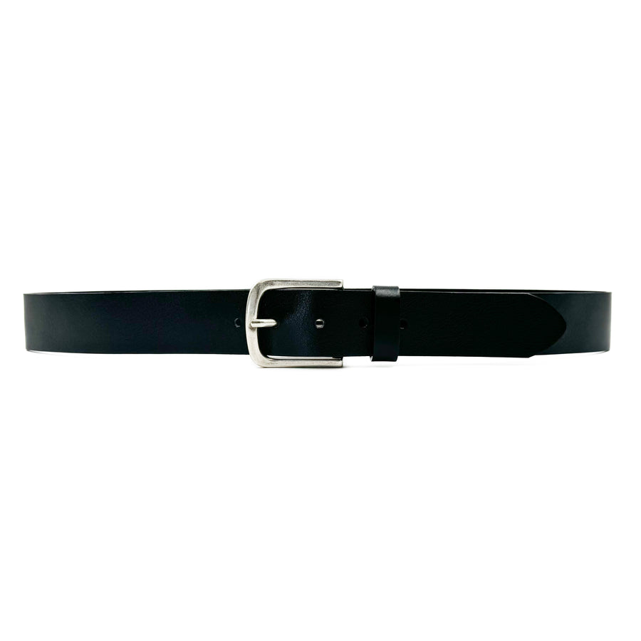 Finley Belt - Classic Black Unisex Italian Leather Belt - Streets Ahead