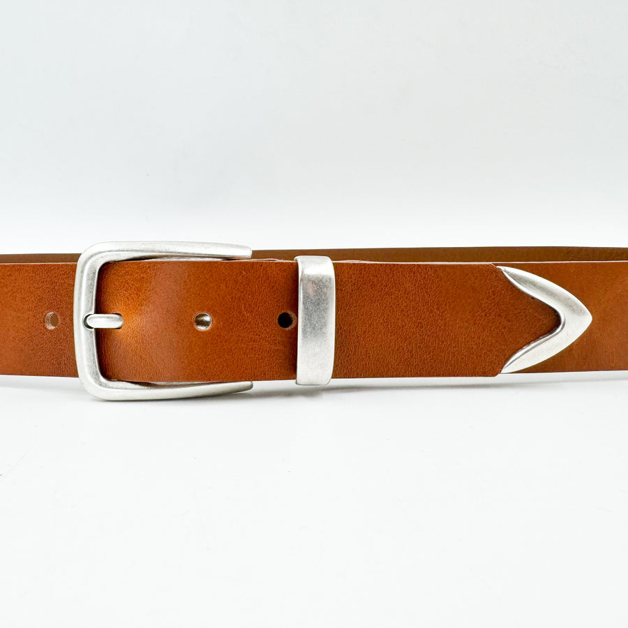 Casey Belt - Unisex Classic Tan Leather Belt - Streets Ahead