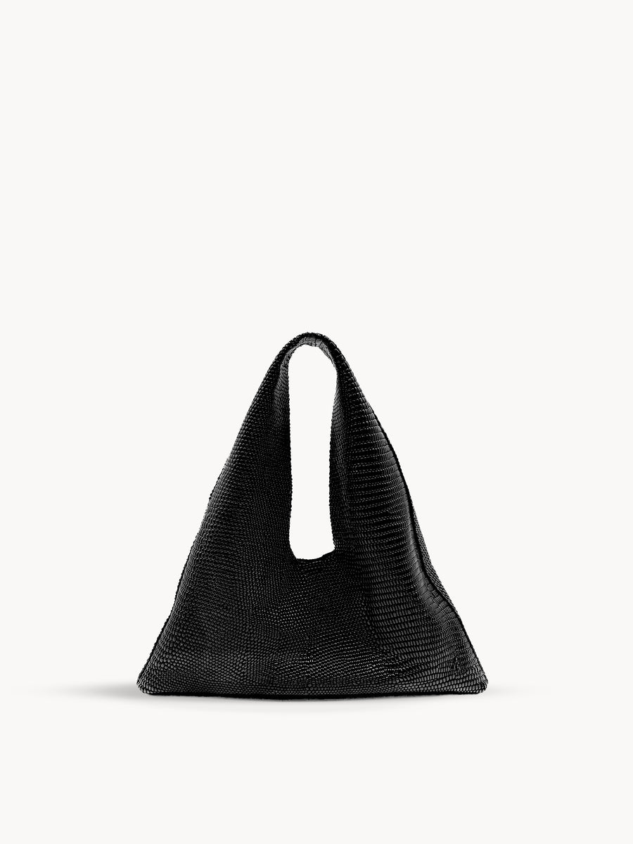 Mila Mini - Handheld Mini Black Textured Handbag - Streets Ahead