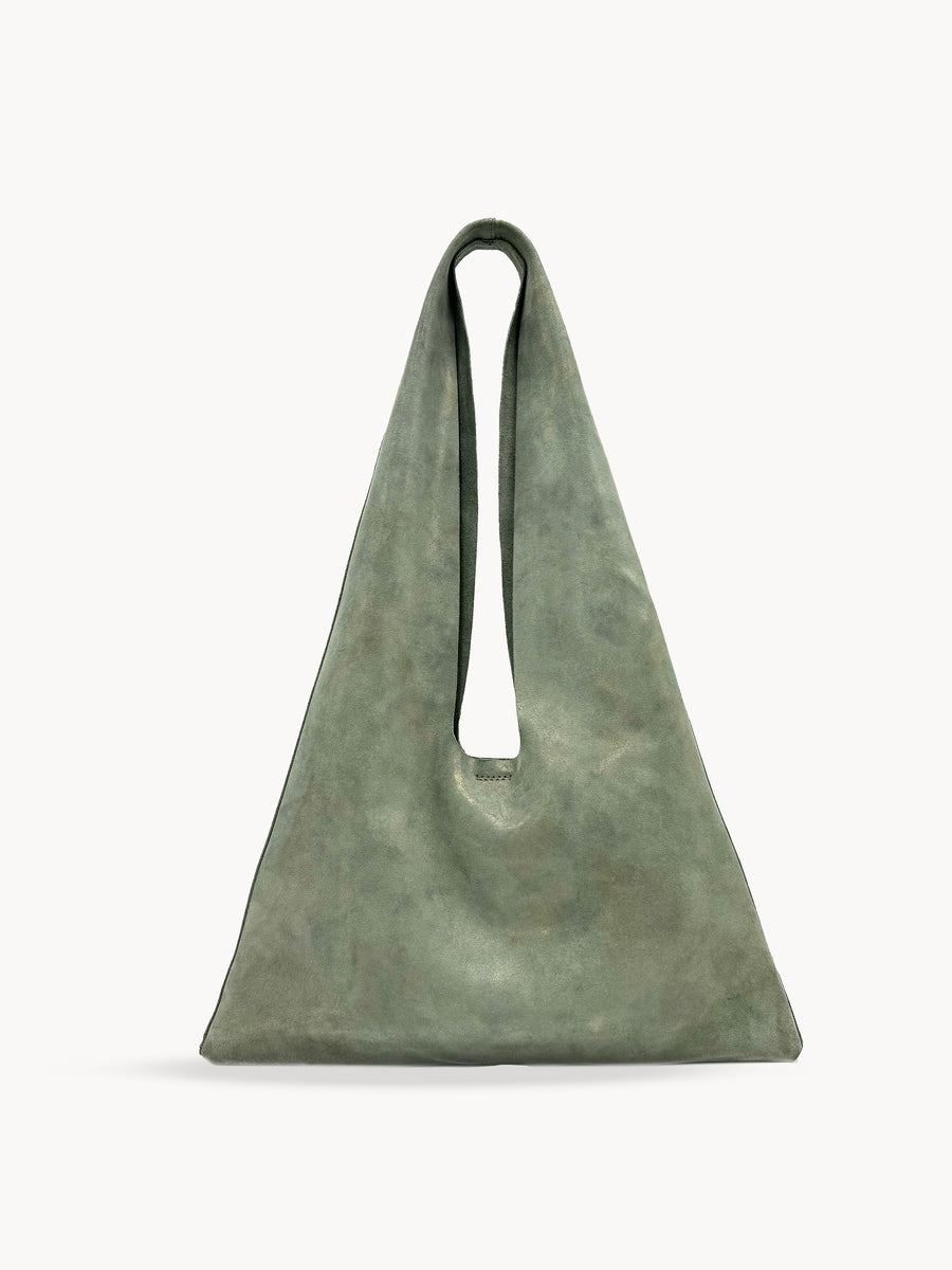 Elody Hobo - Sage Suede Italian Leather Handbag - Streets Ahead