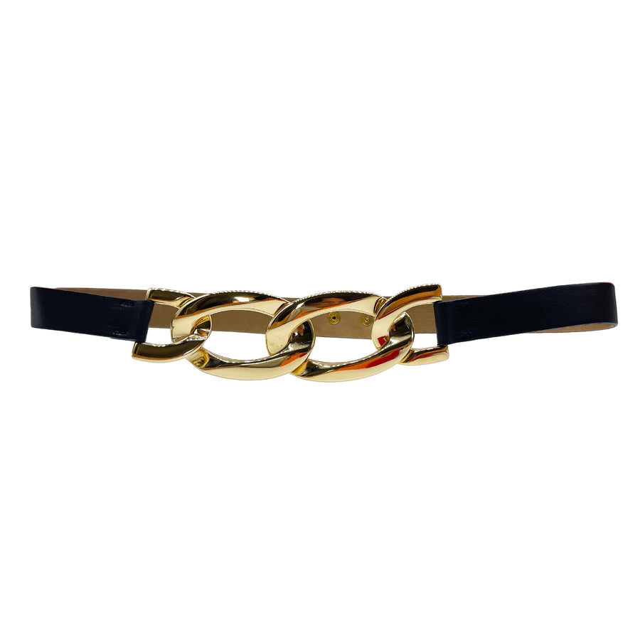 Gold Chain Belt - Black